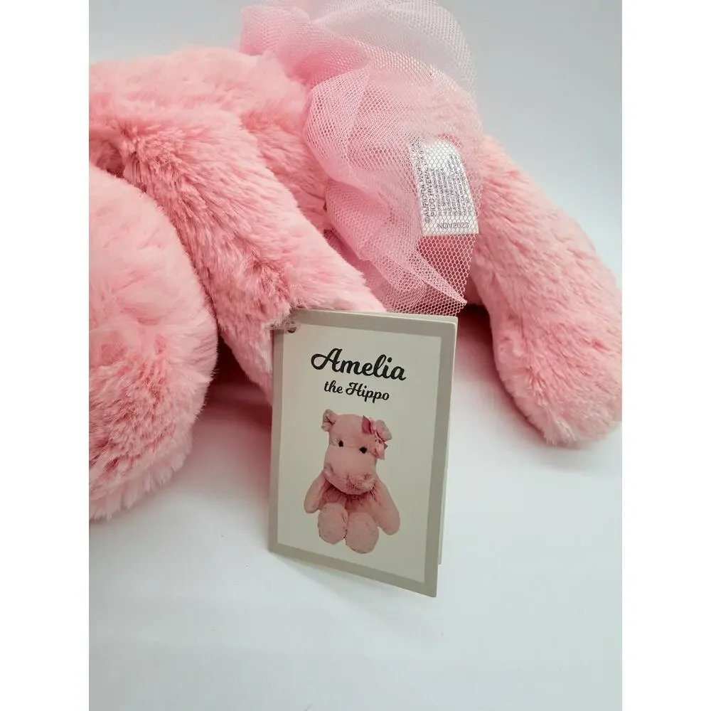 Aurora Pink Hippo Plush Amelia Twinkle Toes Dance Stuffed Toy Soft Rare HTF New